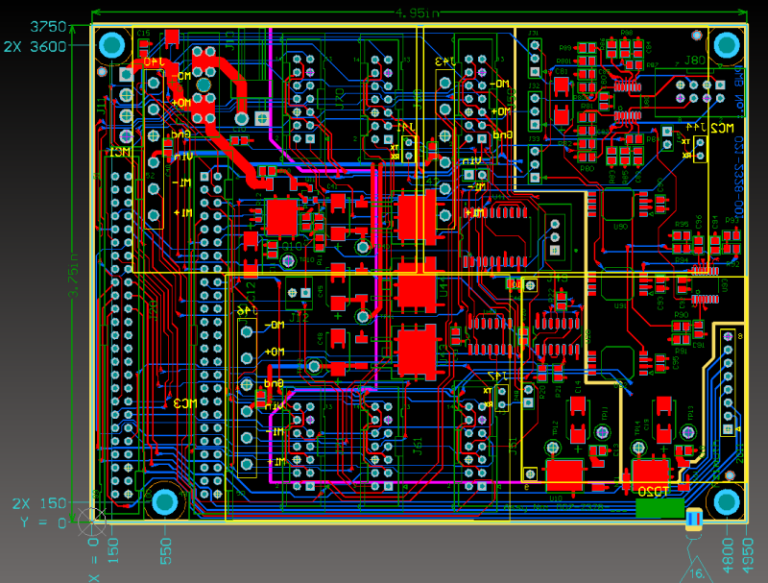 2D design view of main board