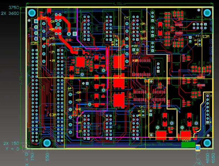 2D design view of main board