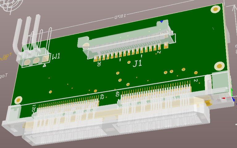 Adapter board - 3D design view - bottom