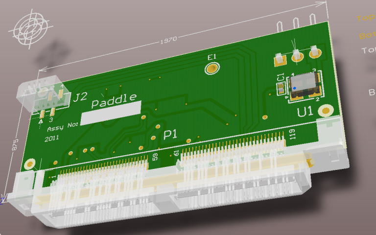 Adapter board - 3D design view - top